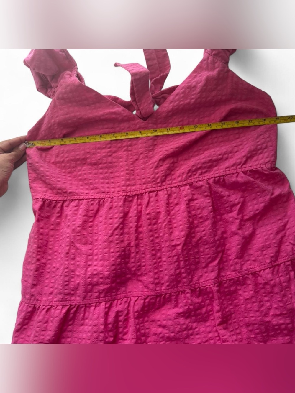 OLD NAVY Tiered Pink Maxi Dress Large TALL Countrycore Cottage Praire Pockets - Picture 5 of 10